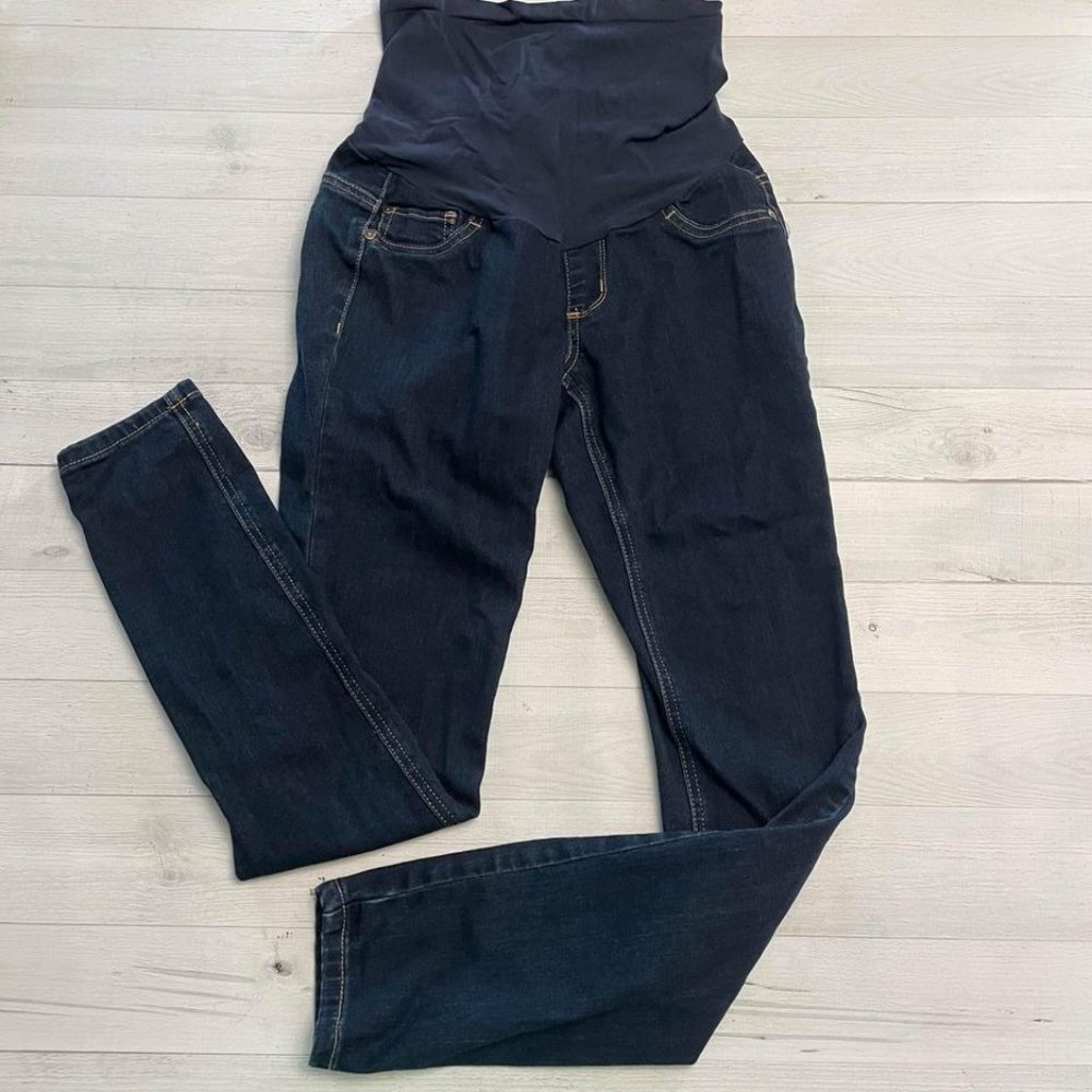indigo blue maternity full panel denim‎ jegging XS